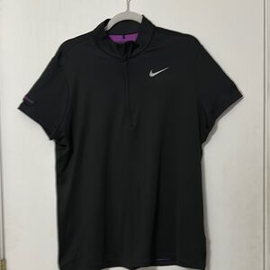 Nike Black Polo Shirt with Purple Highlights